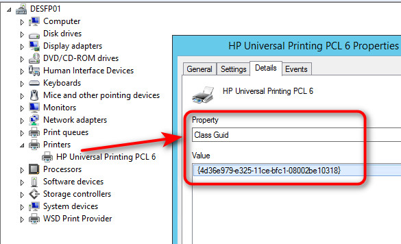 Printer Driver Class Guid